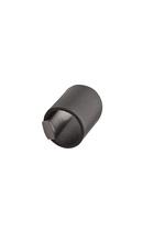 Furnipart - Drum - greb i Læder/Zink Sort/inox look CC32mm L40mm B15mm H30,9